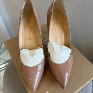 Christian Louboutin Blush Patent Leather Pointed Toe Pumps